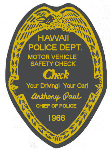 1966 Hawaii Inspection Sticker